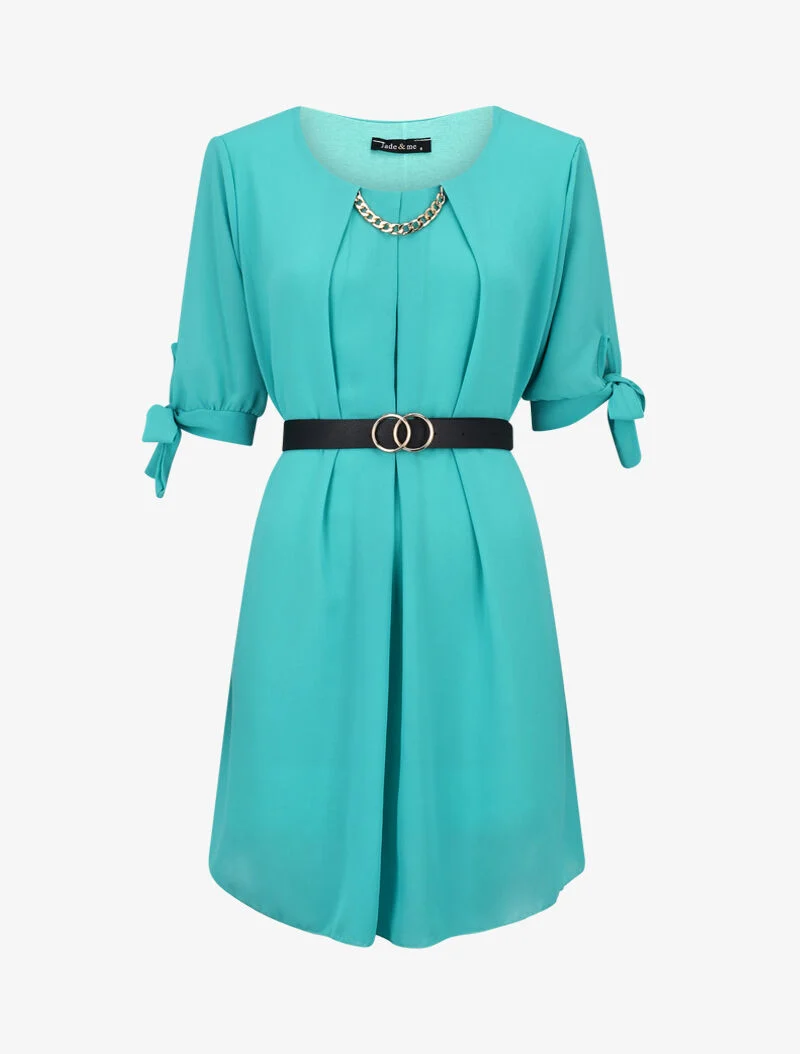 Voilekleid mit Kettendetail - Minzgrün