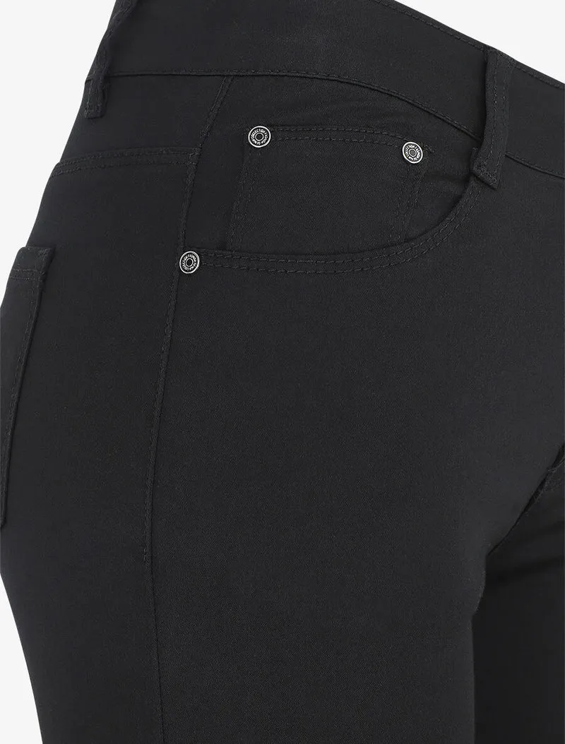 Einfarbige Bermuda-Shorts mit geradem Schnitt - Schwarz
