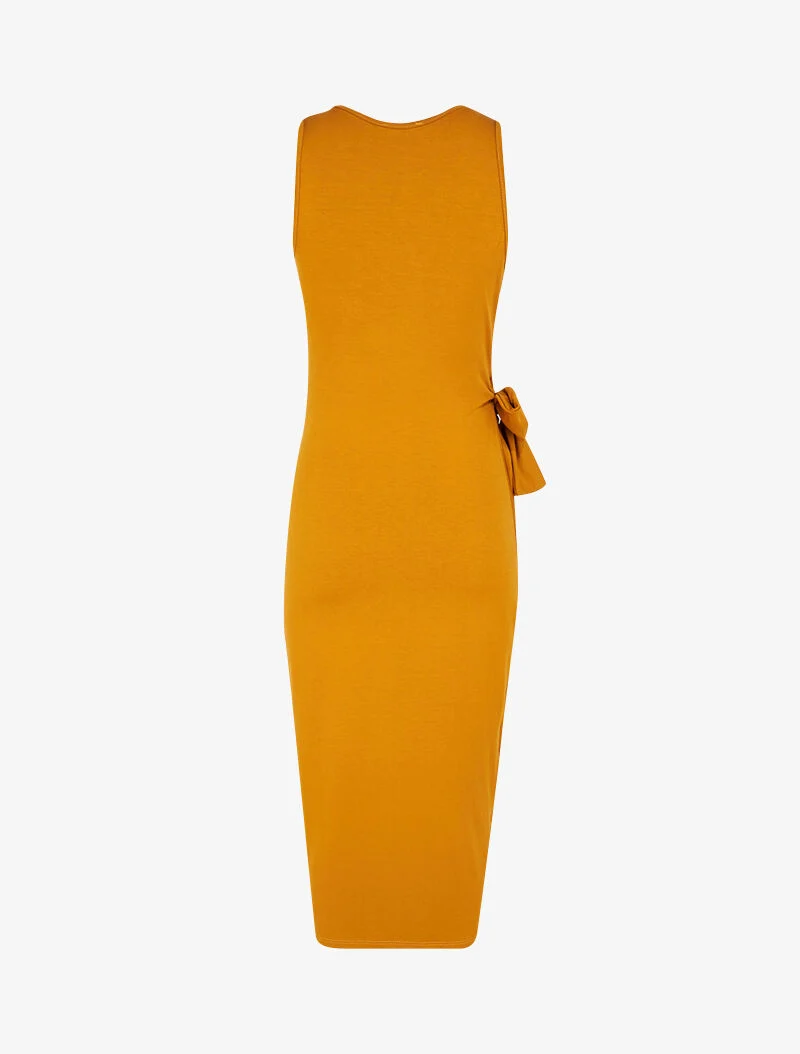 Kleid mit Bindeeinsätzen - gelb