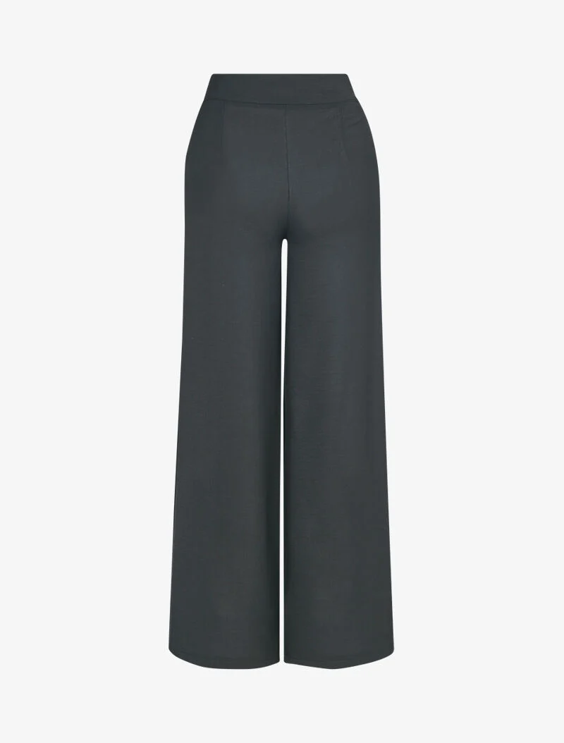 Weit geschnittene gerade Hose - schwarz