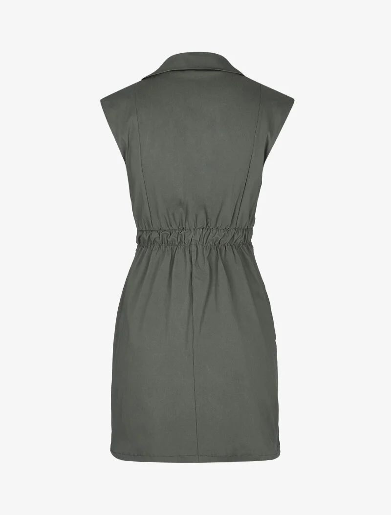 Sexy Kleid mit Blazer-Stil-Oberteil - Kaki