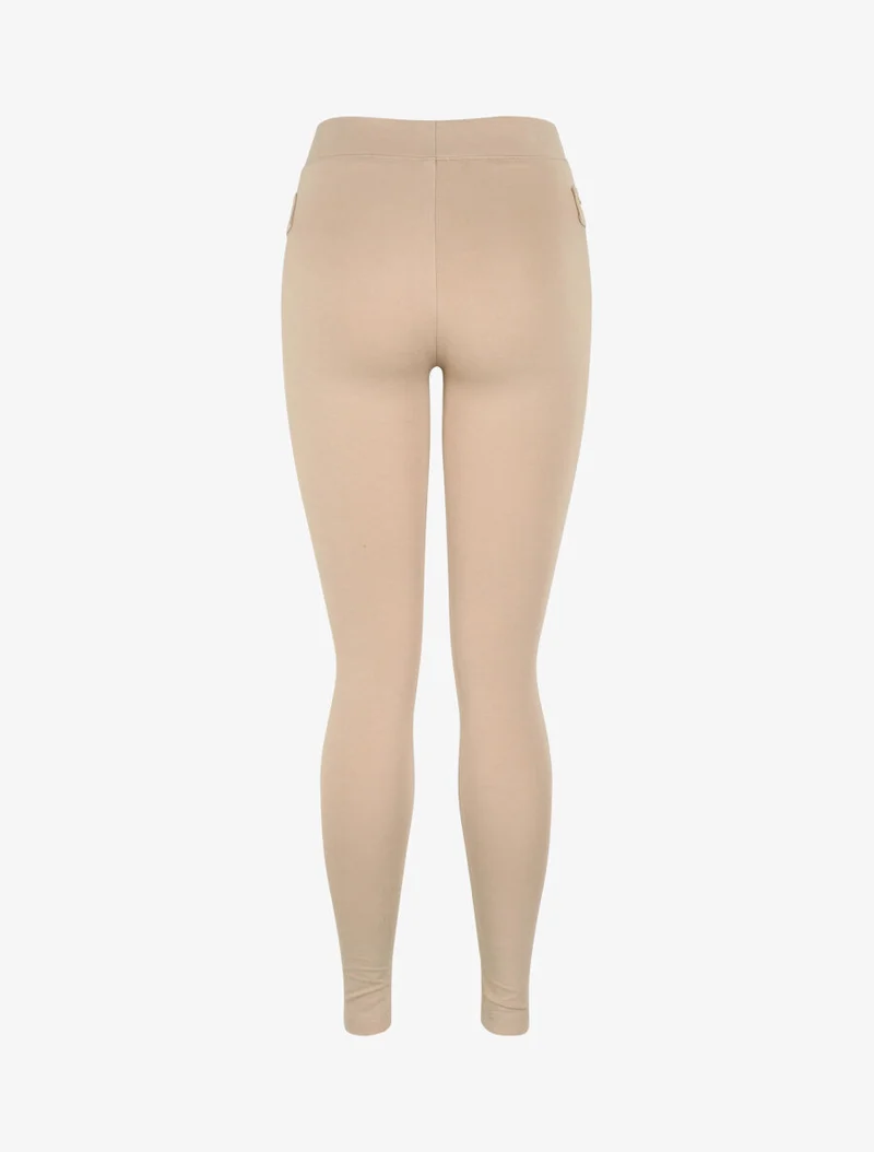 Ultraskinny-Leggings mit Reißverschlüssen an den Knöcheln - Beige