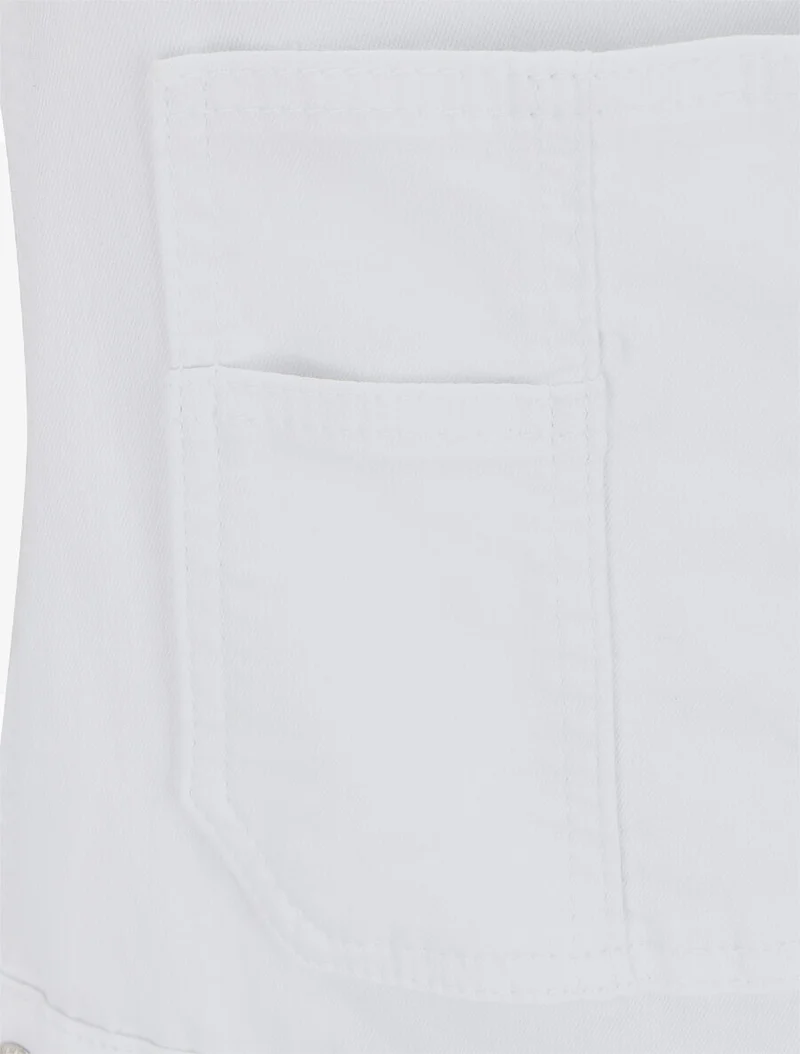 Jeans-Short-Latzhose - Weiß
