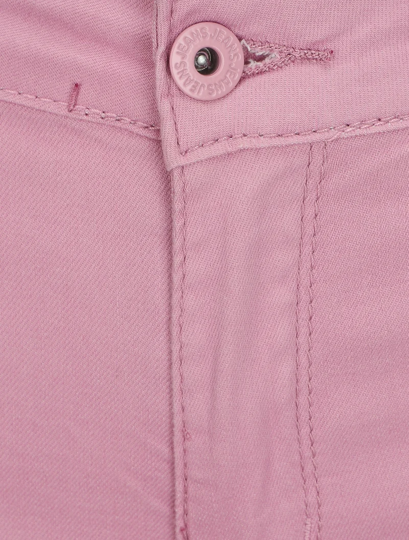 Stretch-Bermuda mit Umschlag - Rose