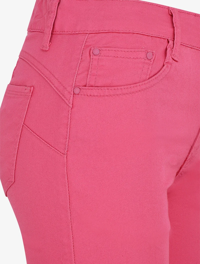 Bermuda Push-up einfarbig mit Säumen - Fuchsia
