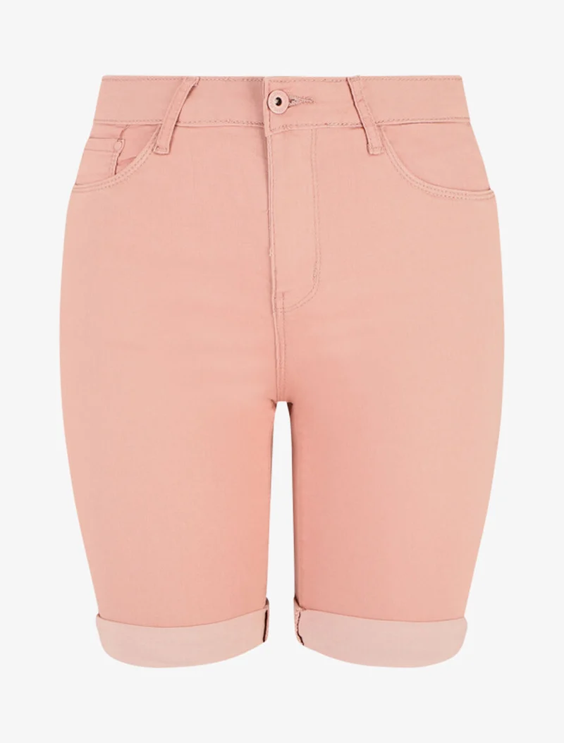 Bermuda Push-up einfarbig gerader Schnitt - Rose