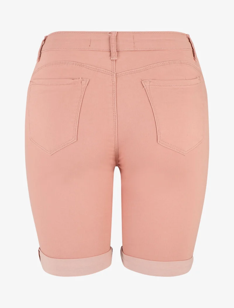 Bermuda Push-up einfarbig gerader Schnitt - Rose