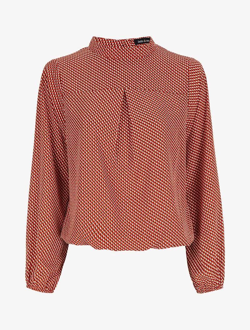 Grafikdruck-Bluse - Rot