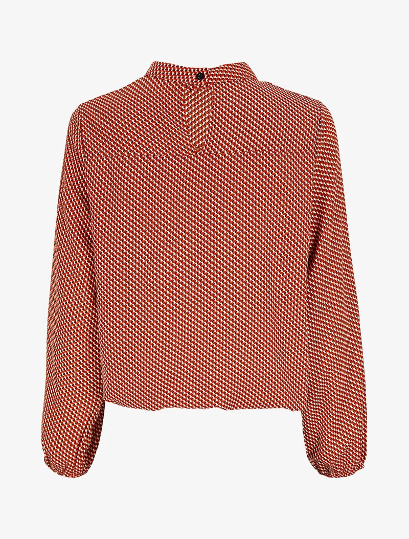 Grafikdruck-Bluse - Rot