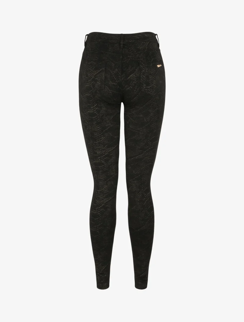 Ultra-skinny-Hose mit goldfarbenem Schuppenmuster - Schwarz