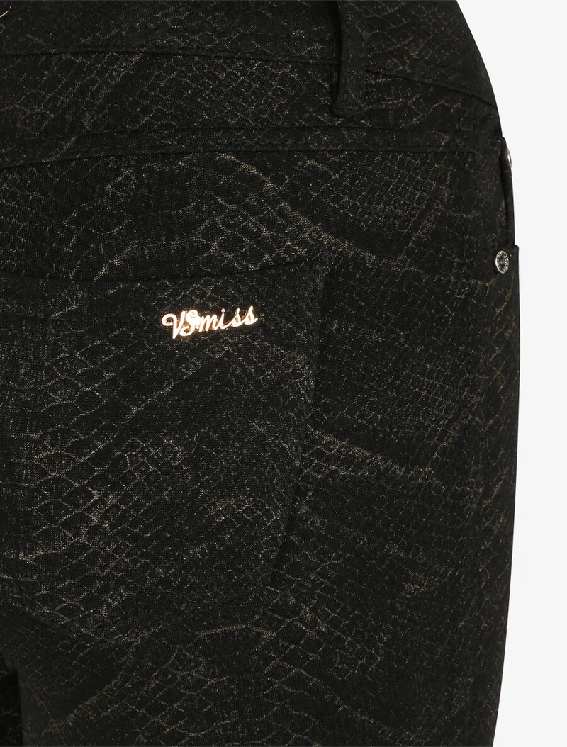 Ultra-skinny-Hose mit goldfarbenem Schuppenmuster - Schwarz