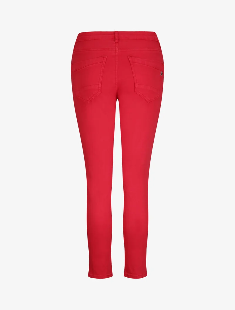 Gerade geschnittene einfarbige Hose - Rot