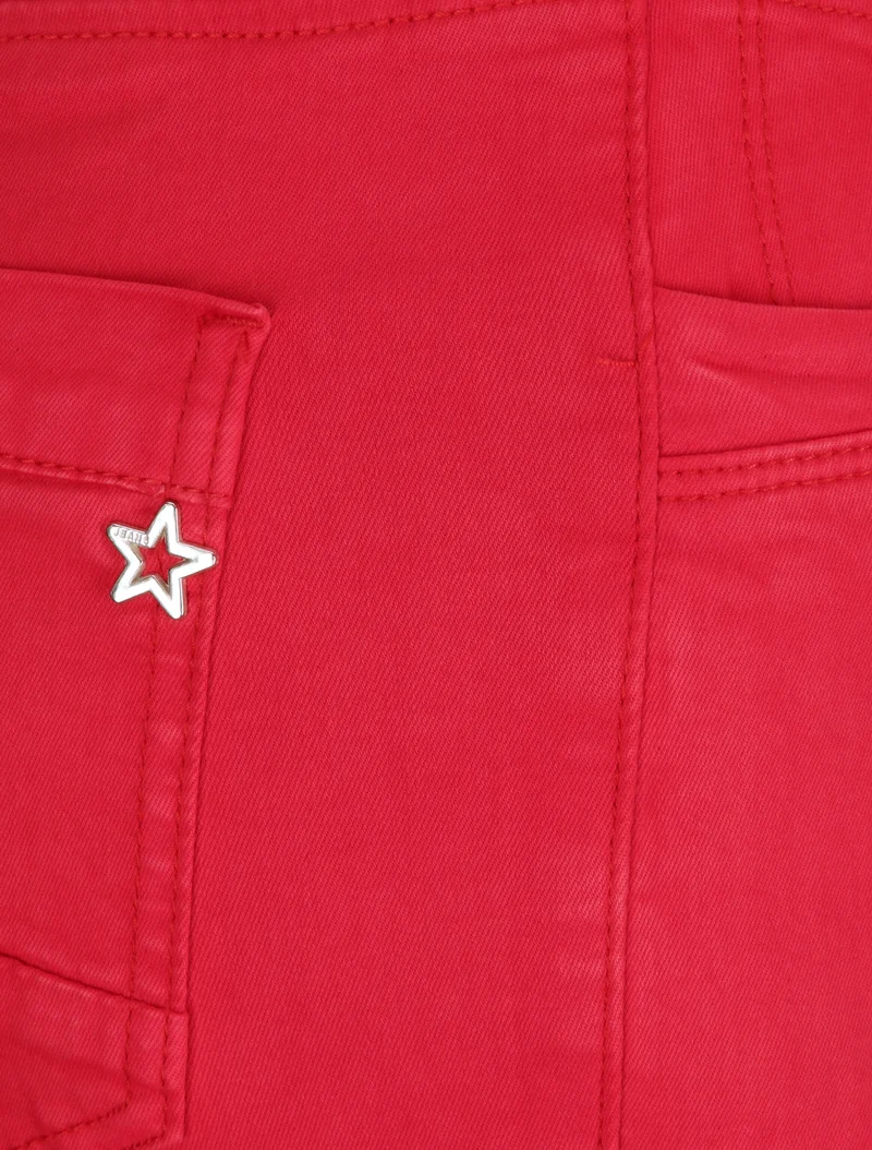 Gerade geschnittene einfarbige Hose - Rot