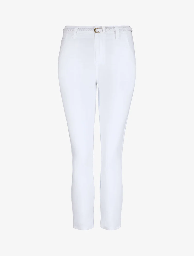 7/8-Hose mit Umschlag - Weiß