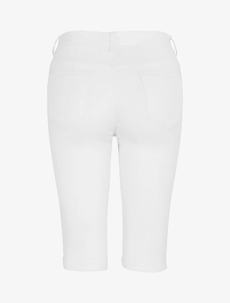 Einfarbige Bermuda-Shorts mit geradem Schnitt - Weiß