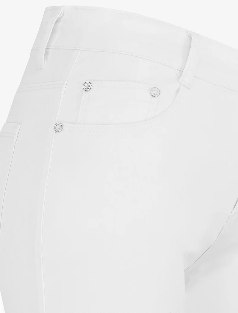 Einfarbige Bermuda-Shorts mit geradem Schnitt - Weiß
