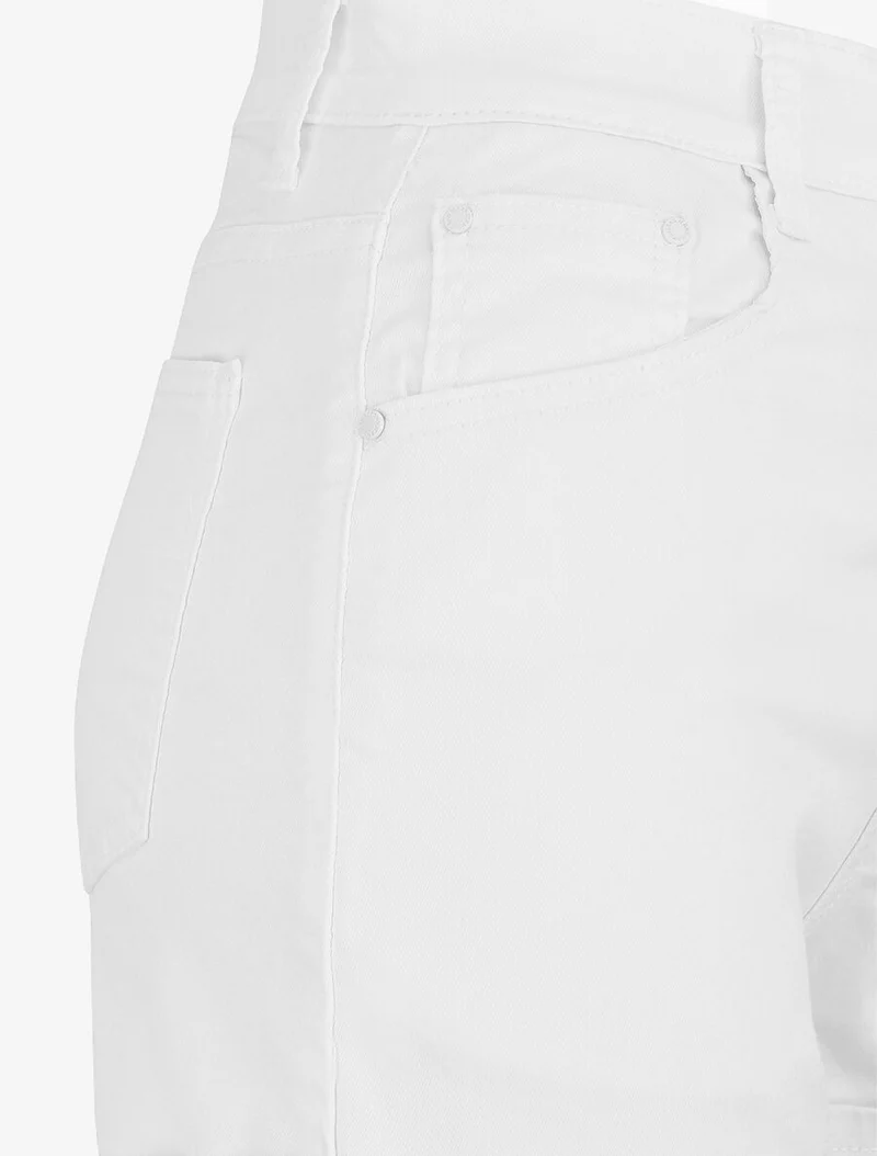 Kurze gerade geschnittene Uni-Hose - Weiß