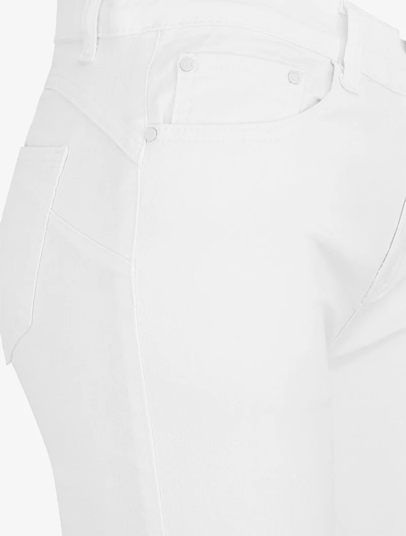 Bermuda Push-up einfarbig mit Säumen - Weiß