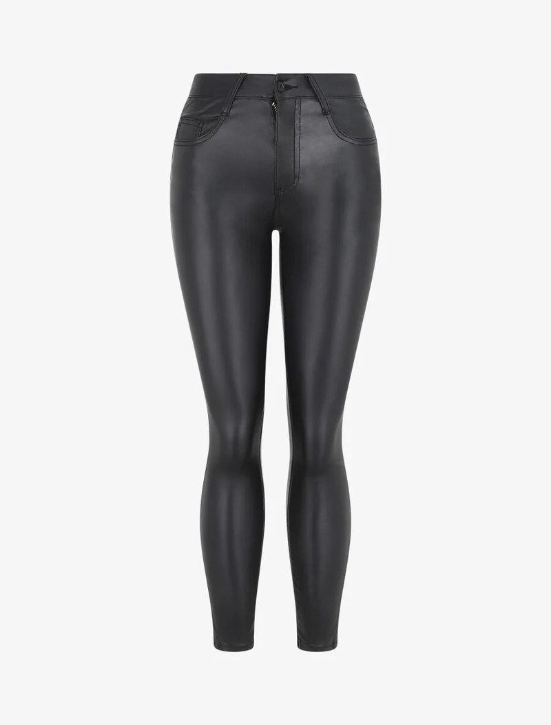 Skinny-Hose aus Kunstleder - Schwarz