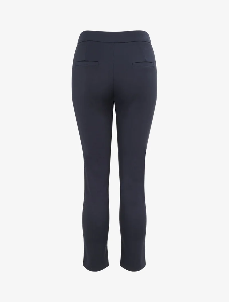 Gerade Hose mit stilisierter Schnalle - Marine