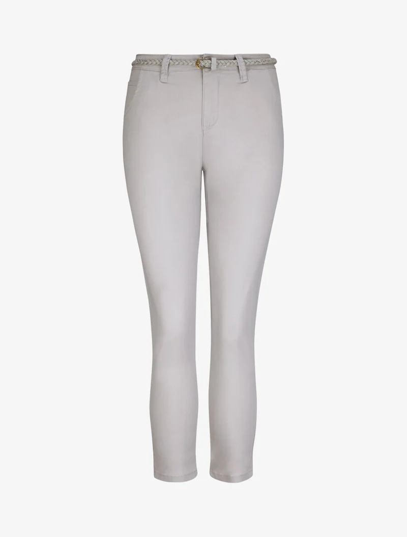 7/8-Hose mit Umschlag - Grau