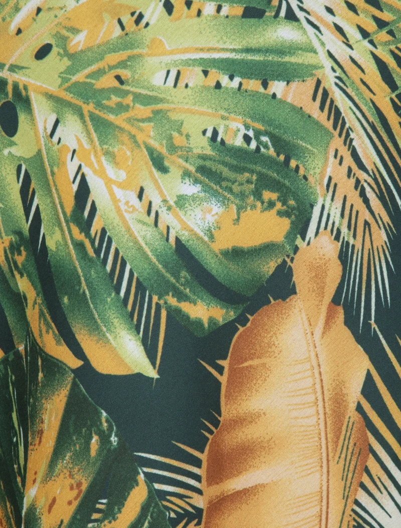 Oberteil mit Palmen- und Bananenblätter-Print - Gelb