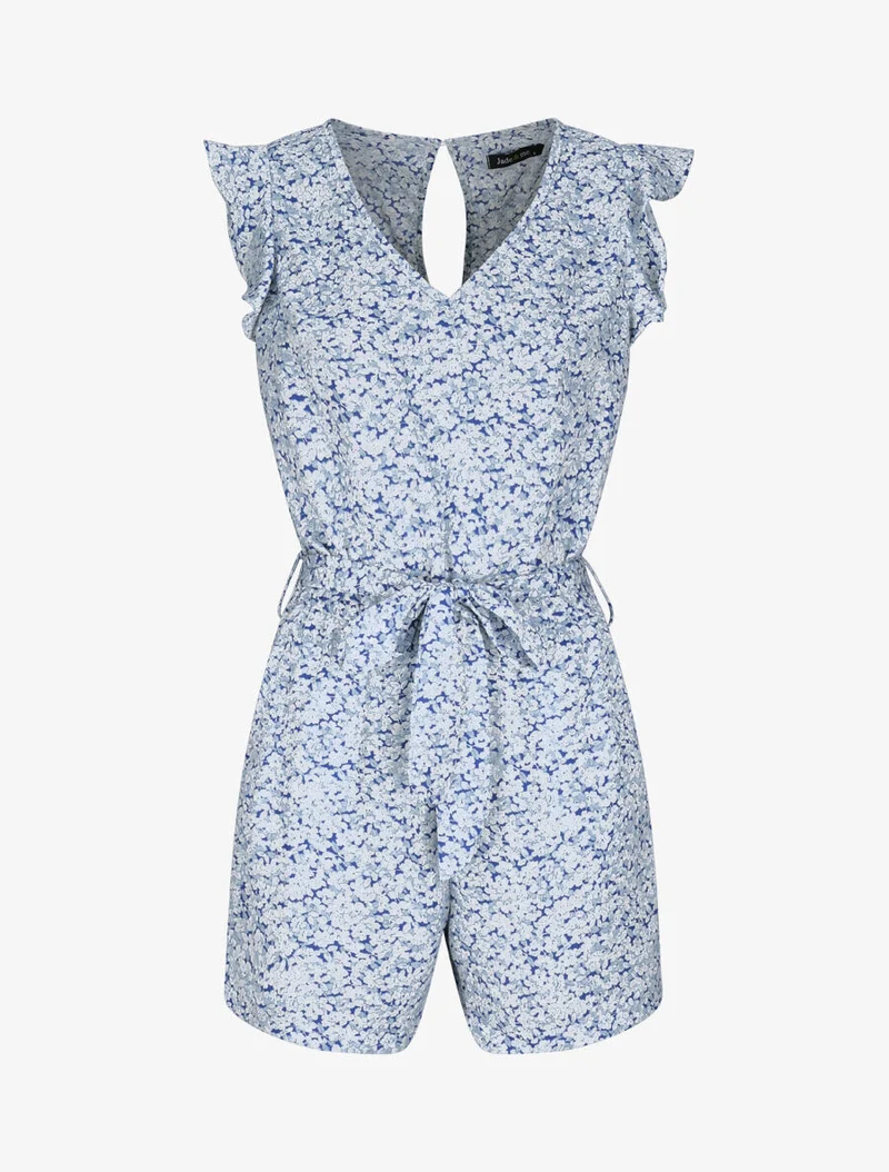 Blumenmuster-Jumpsuit - Blau