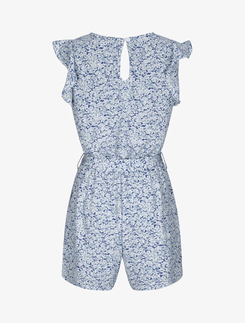 Blumenmuster-Jumpsuit - Blau
