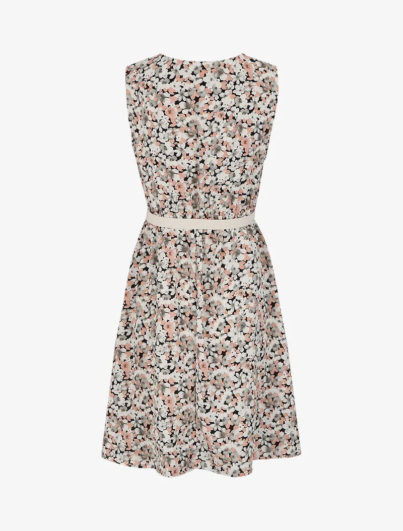 Skaterkleid mit Sommerblumendruck - Schwarz