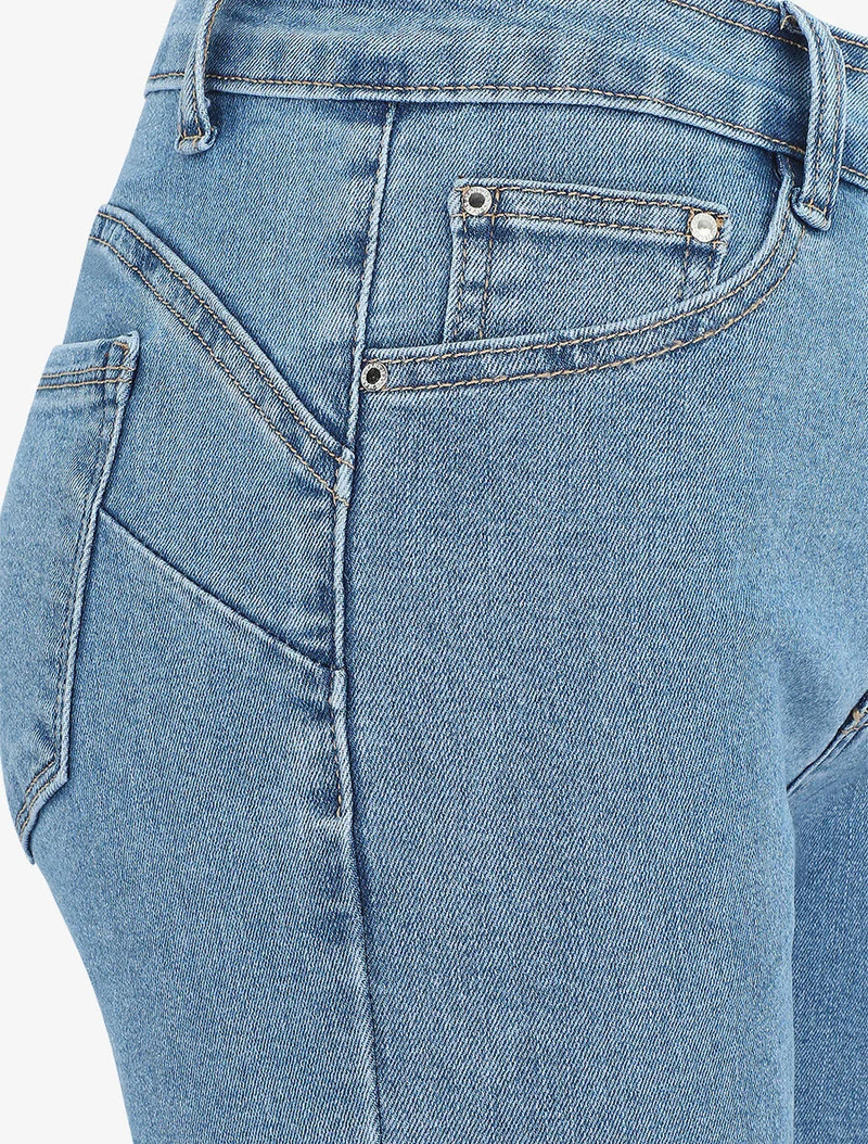 Bermuda-Jeans mit umgeschlagenem Saum - Blau