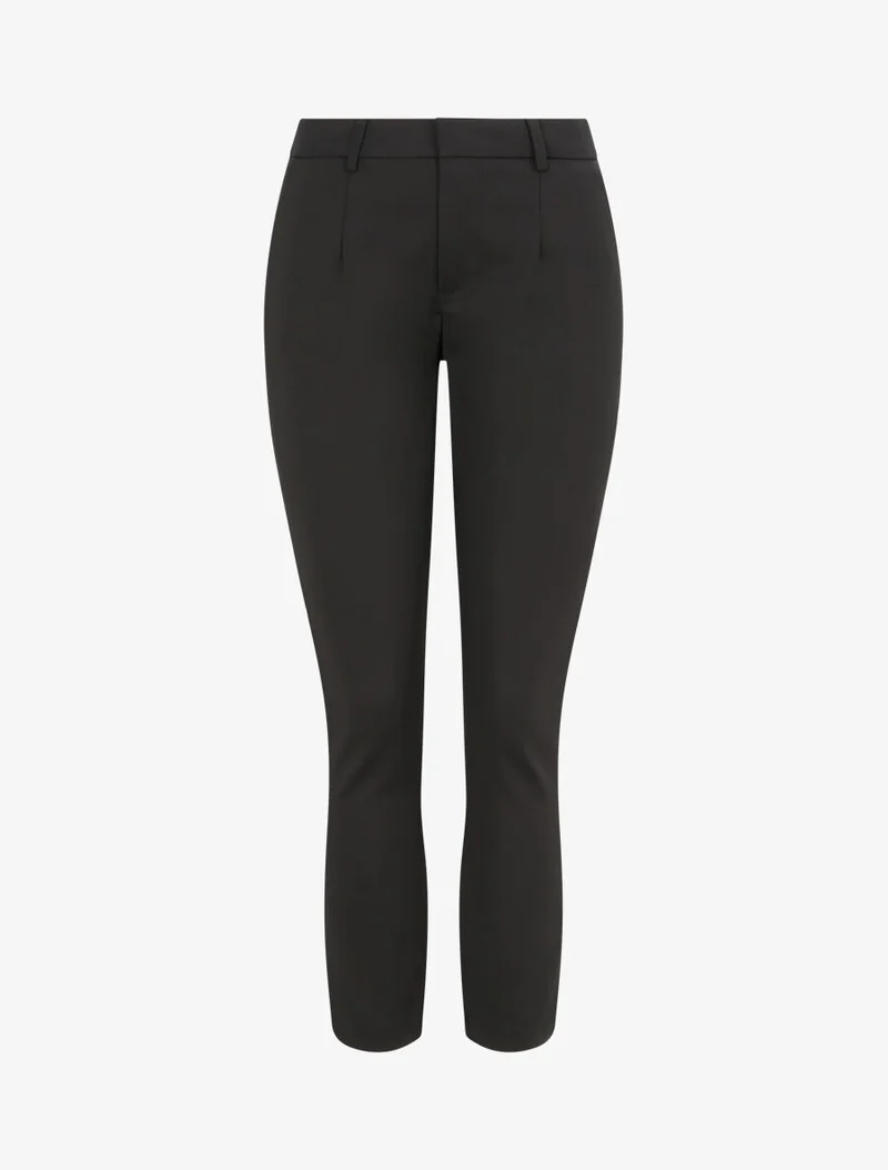 Slim-Fit Hose einfarbig - Schwarz