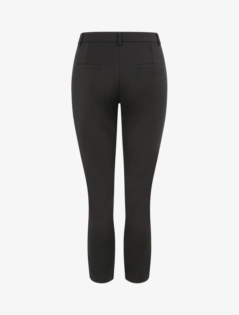 Slim-Fit Hose einfarbig - Schwarz