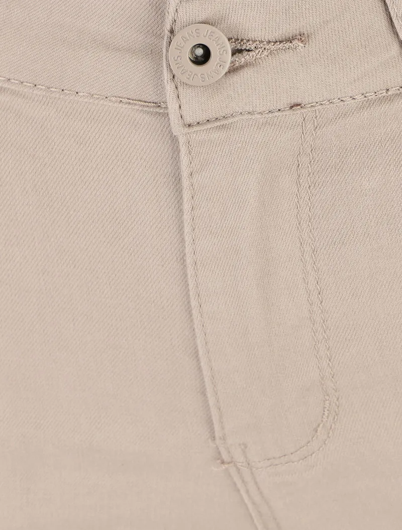 Bermuda Push-up einfarbig gerader Schnitt - Beige