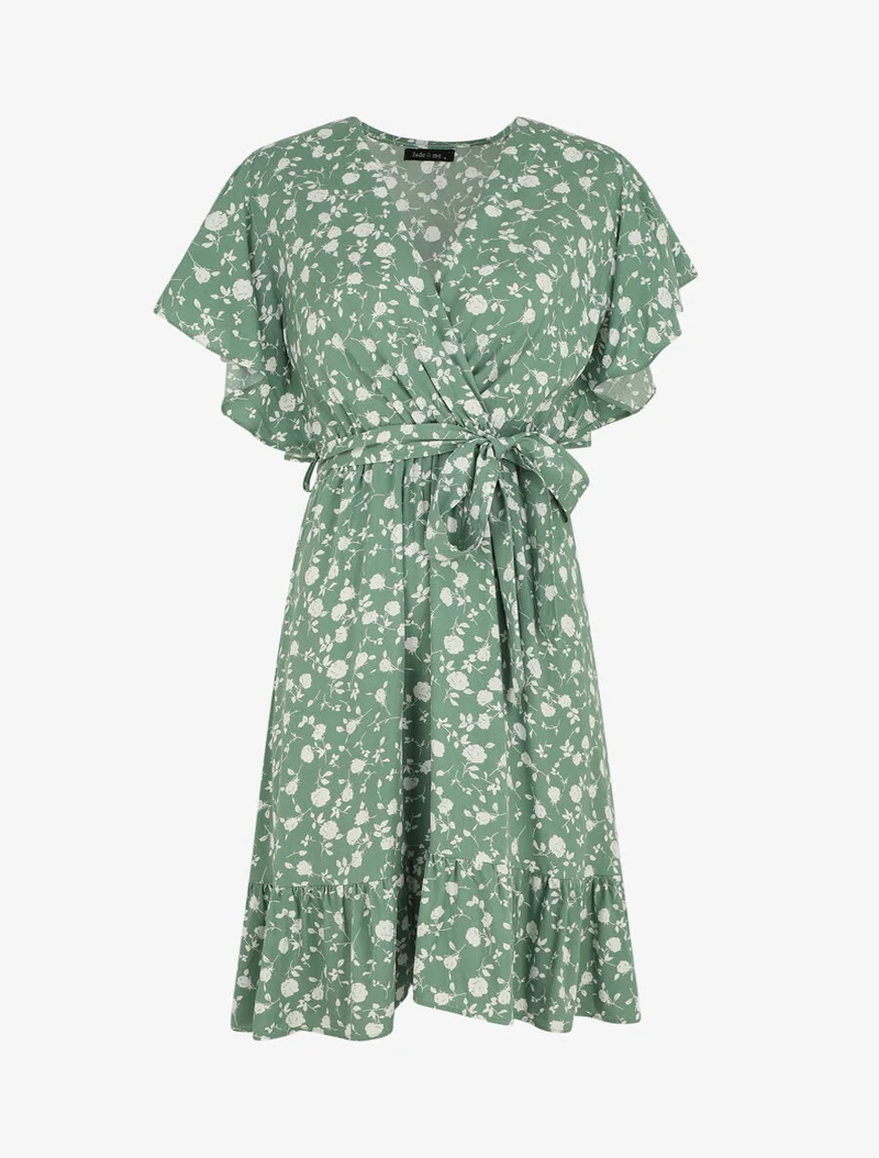 Knielanges Kleid im Skaterstil - Grün