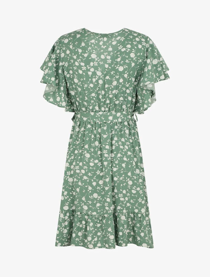 Knielanges Kleid im Skaterstil - Grün