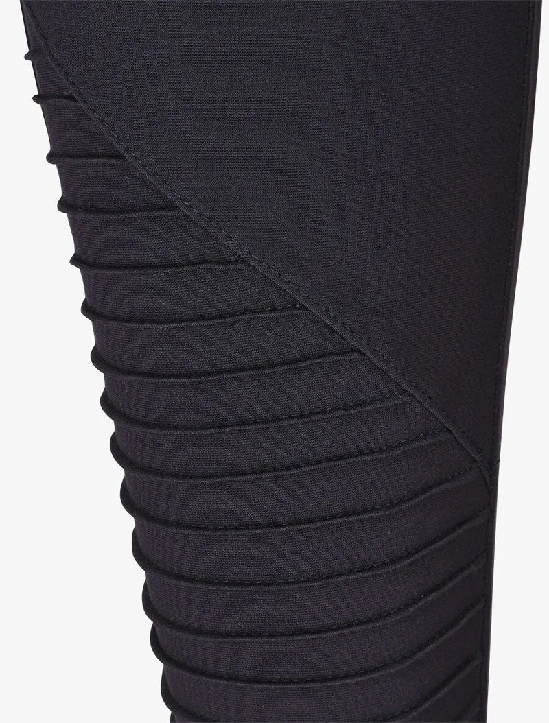 Biker-Stil Leggings in Übergröße - Marine