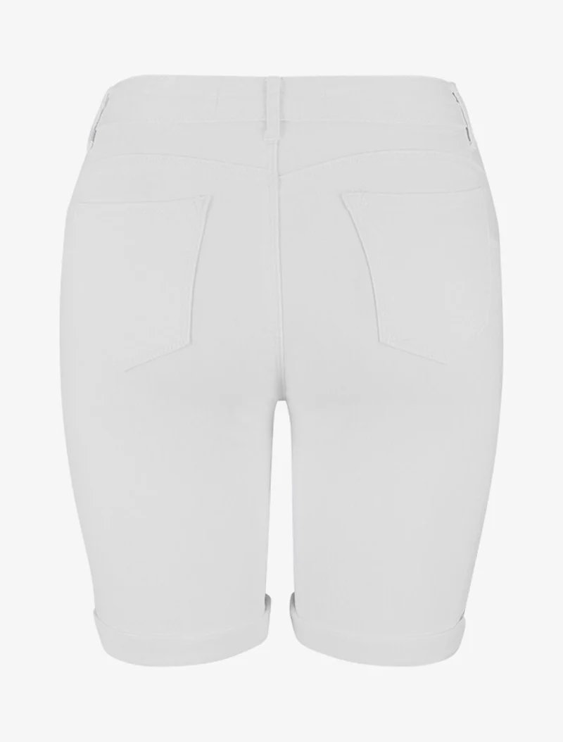 Bermuda Push-up einfarbig gerader Schnitt - Weiß