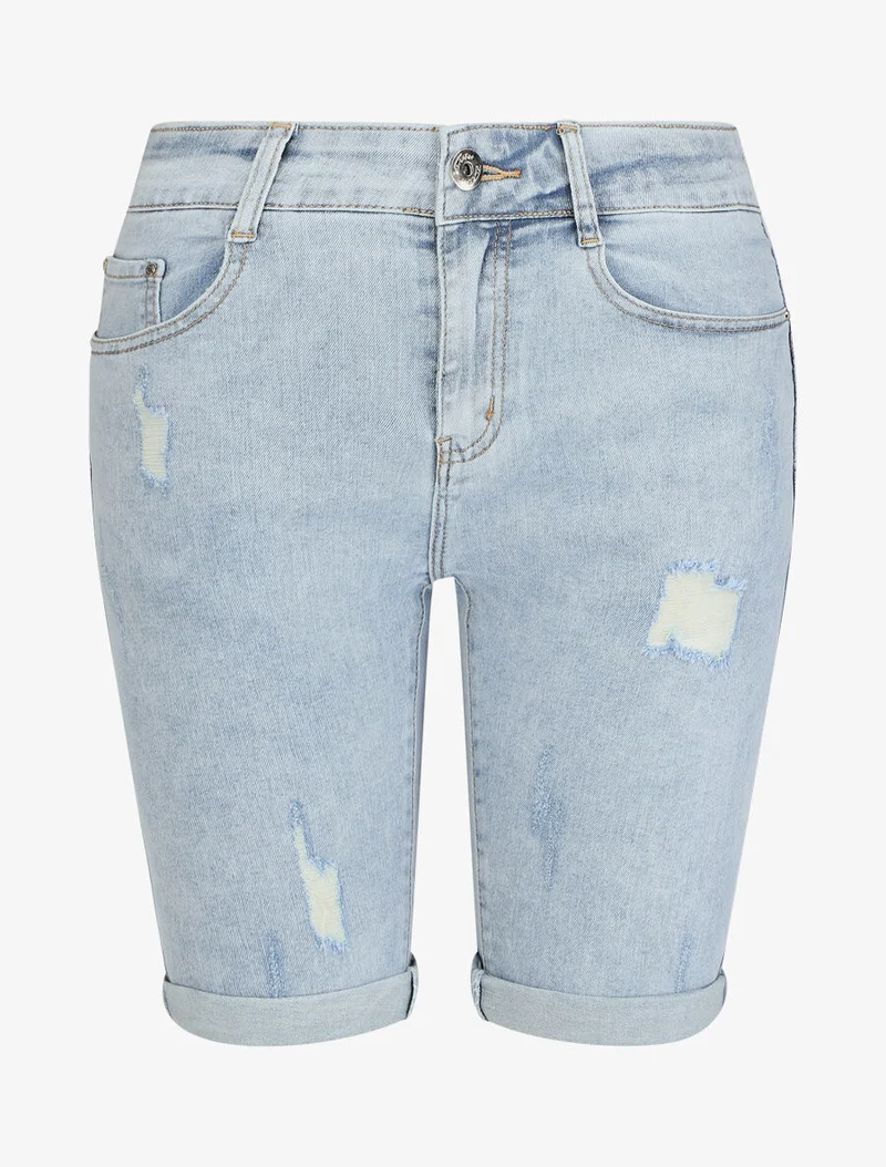 Bermuda Push-up en enger Passform - Hellblau