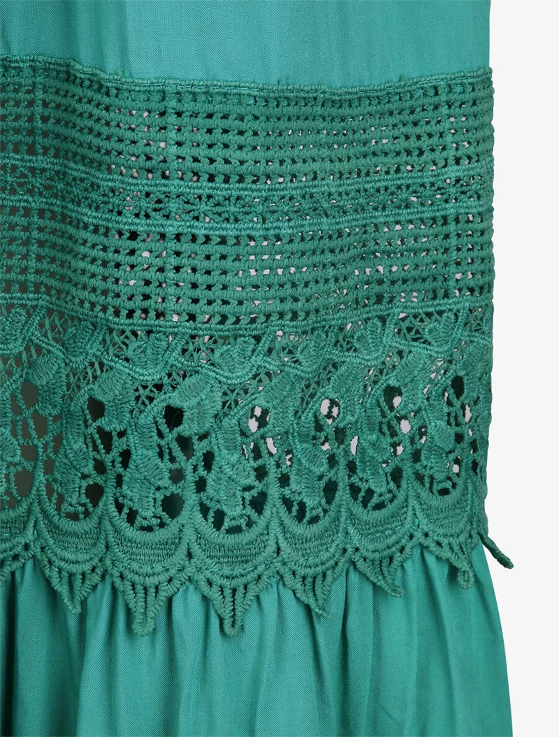 Empire-Taille figurbetontes langes Kleid - Grün