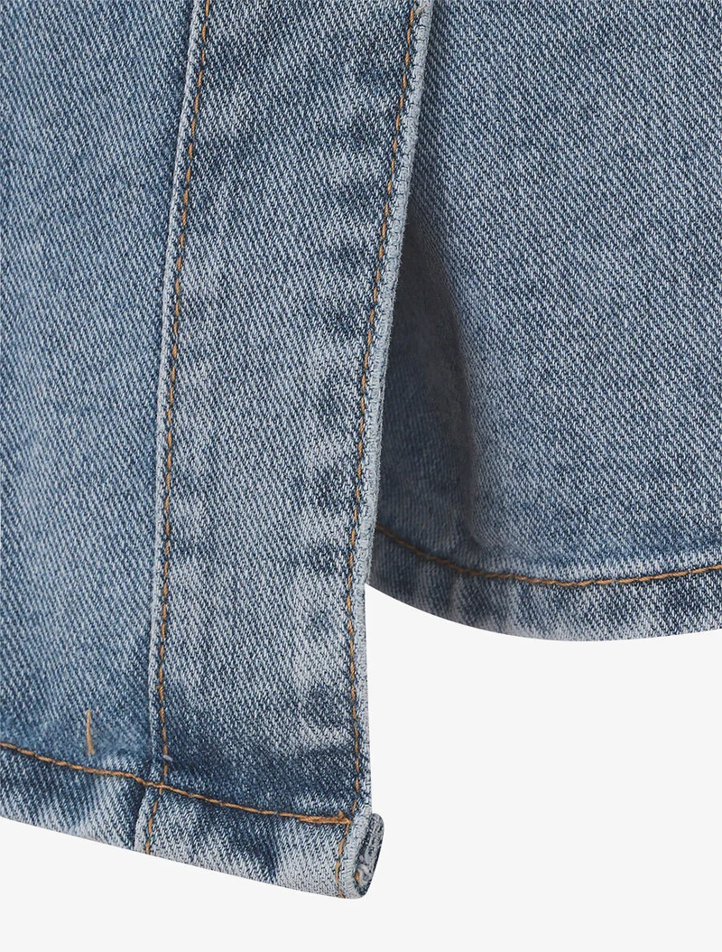 Mini-Shorts mit Trompe-l'œil-Effekt - Hellblau