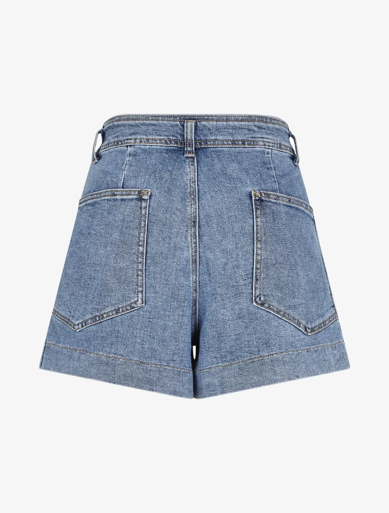 Mini-Short im A-Linien-Schnitt - Denimblau