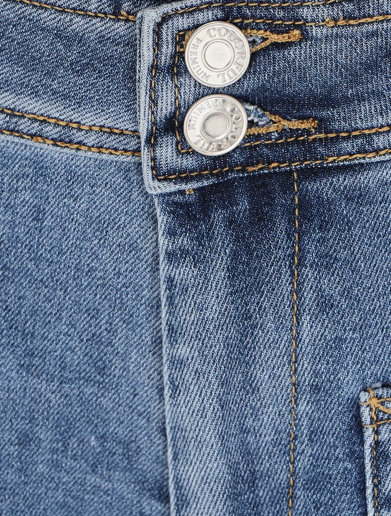 Mini-Short im A-Linien-Schnitt - Denimblau