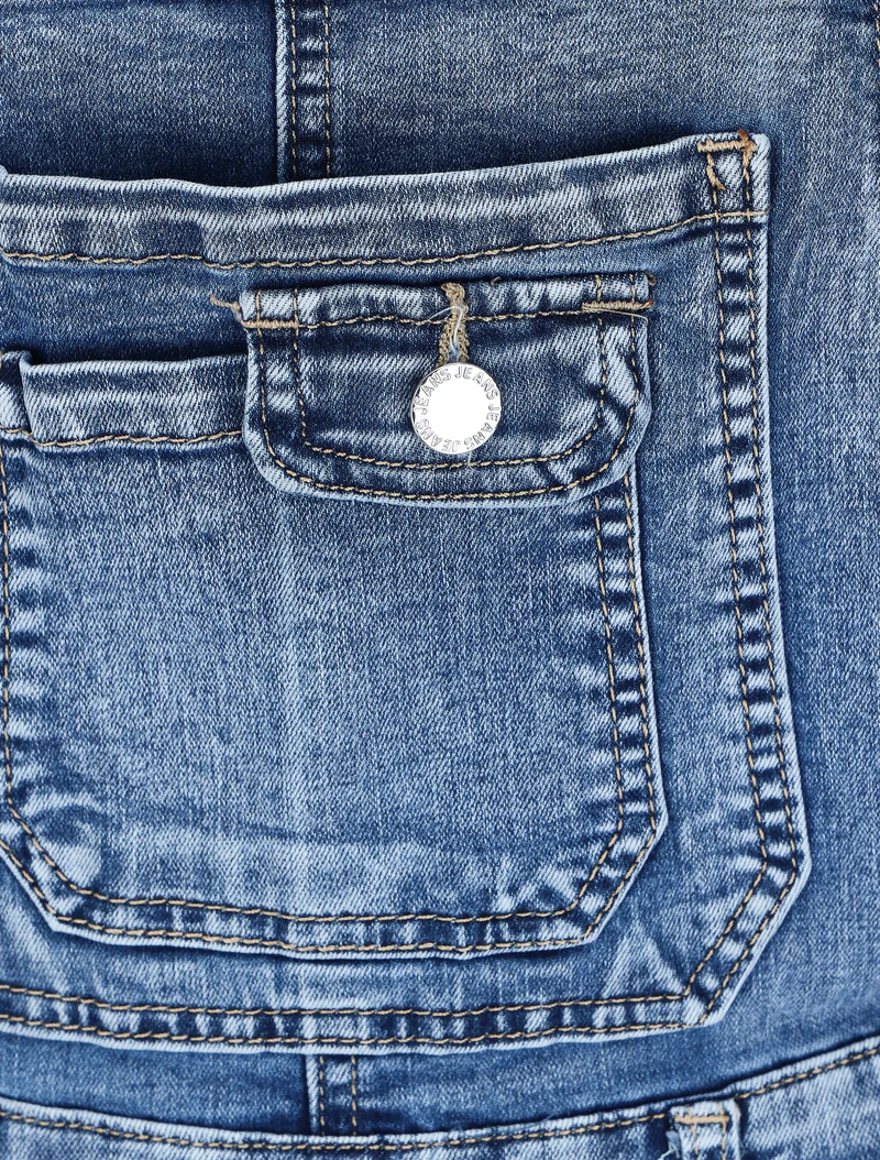 Jeans-Short-Latzhose - Blau