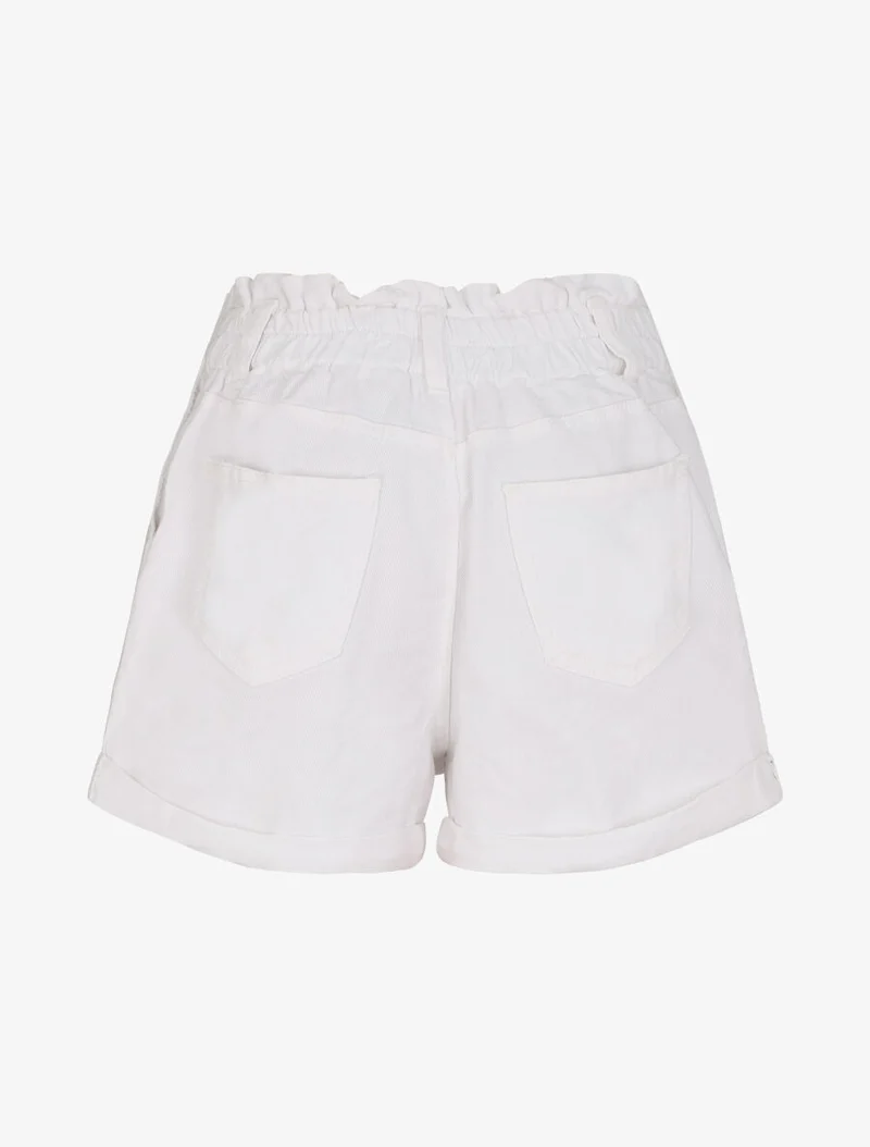 Hoch taillierte Trapezshorts - Weiß