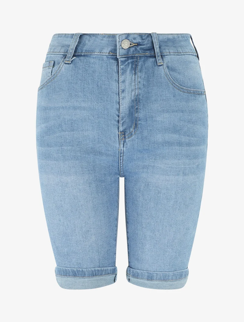 Slim-Fit Jeans-Bermuda - Blau
