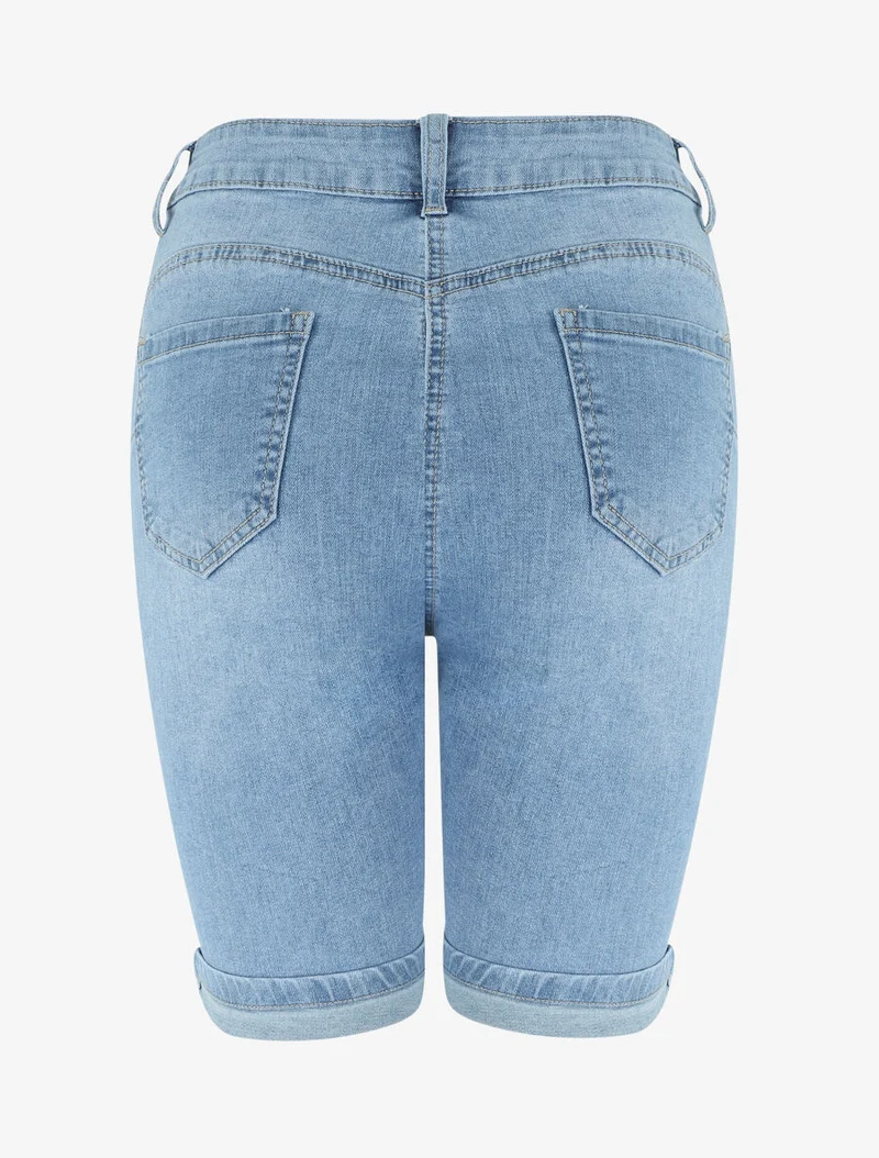 Slim-Fit Jeans-Bermuda - Blau