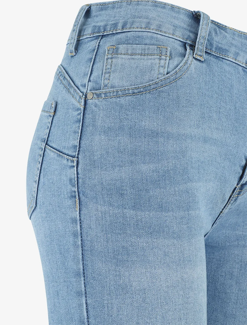 Slim-Fit Jeans-Bermuda - Blau
