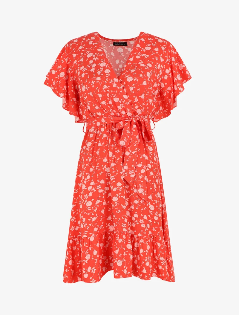Knielanges Kleid im Skaterstil - Rot