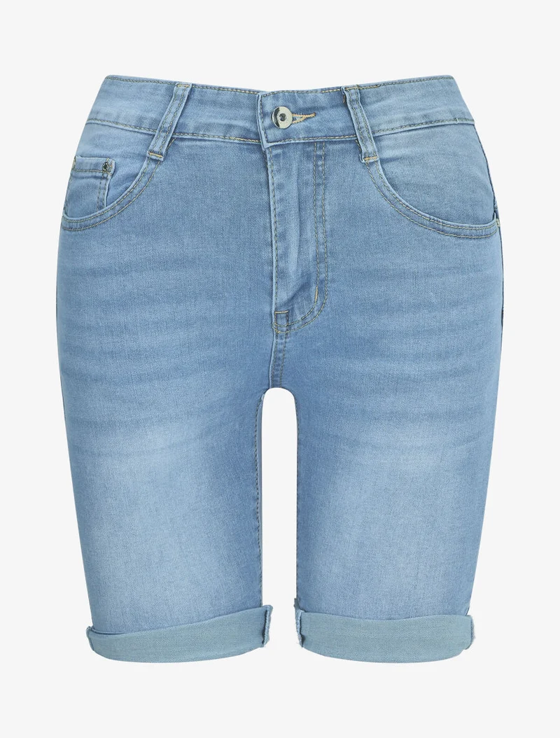 Bermuda mit Push-up-Säumen - Denimblau