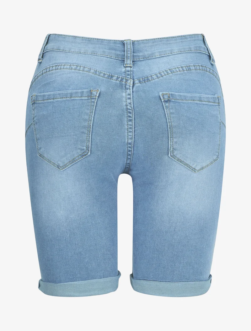 Bermuda mit Push-up-Säumen - Denimblau